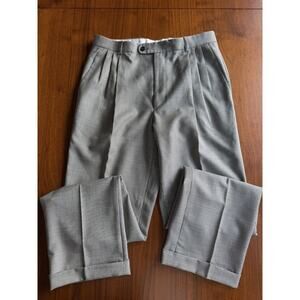 Zanella for Neiman Marcus Men's Pleated Houndstooth Dress Trousers - Size 34